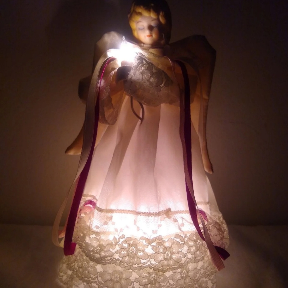 Christmas 9" Angel Tree Topper Ivory